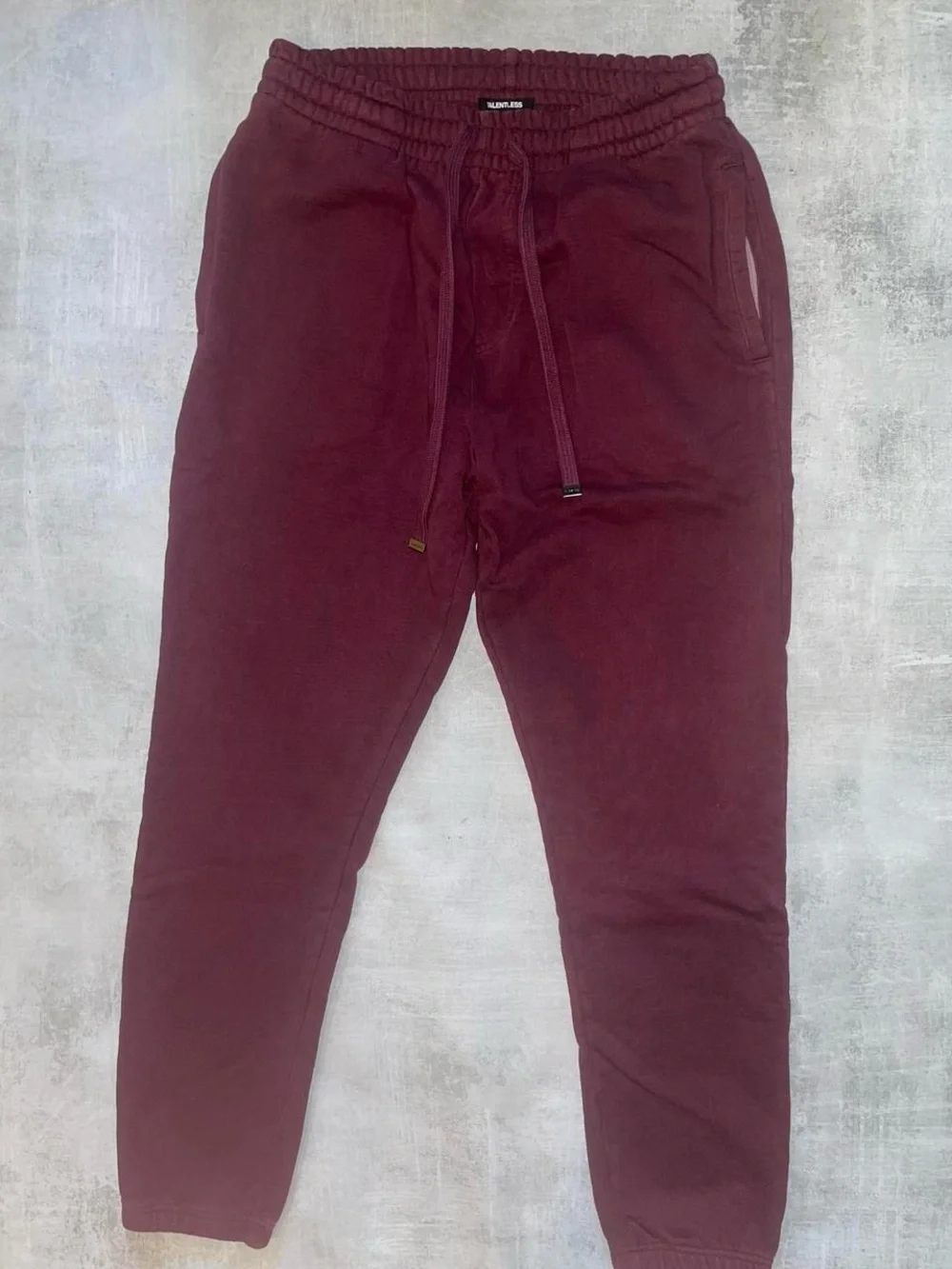 Talentless extra thick Burgundy joggers with drawstring waist